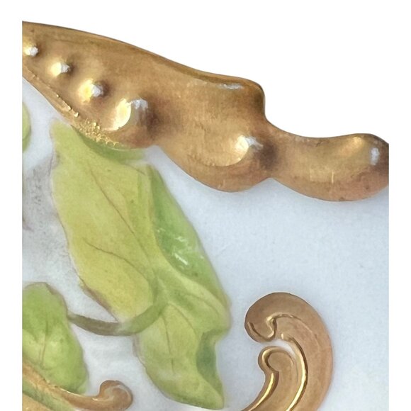 Jean J Pouyat Limoges France Floral Plate 8.5" Art Nouveau Porcelain Gold Moriag - Picture 7 of 8